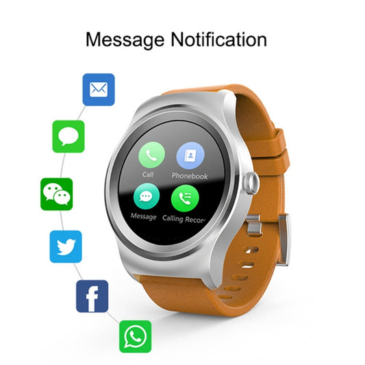 SMA-Round 1.28 inch Color Touch Screen Bluetooth Smart Watch, Waterproof, Support Voice Control / Heart Rate Monitor / Sleep Monitor / Bluetooth Camera, Compatible with Android and iOS System