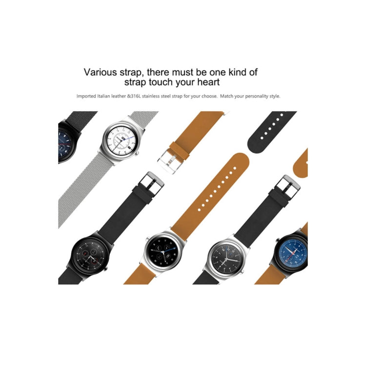 SMA-Round 1.28 inch Color Touch Screen Bluetooth Smart Watch, Waterproof, Support Voice Control / Heart Rate Monitor / Sleep Monitor / Bluetooth Camera, Compatible with Android and iOS System, SMA-Round/Silver Steel Strap, SMA-Round/Black Steel Strap