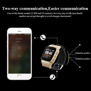 D99+ 1.22 inch HD LCD Screen GPS Smartwatch for the Elder Waterproof, Support GPS + LBS + WiFi Positioning / Two-way Dialing / Voice Monitoring / One-key First-aid / Wrist off Alarm / Safety Fence, D99+ Black, D99+ Rose Gold, D99+ Silver