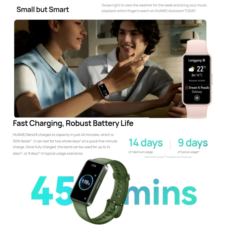 HUAWEI Band 8 NFC 1.47 inch AMOLED Smart Watch, Support Heart Rate / Blood Pressure / Blood Oxygen / Sleep Monitoring