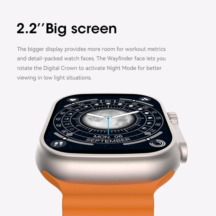 WIWU SW01 Ultra 1.9 inch IPS Screen IP68 Waterproof Bluetooth Smart Watch, Support Heart Rate Monitoring