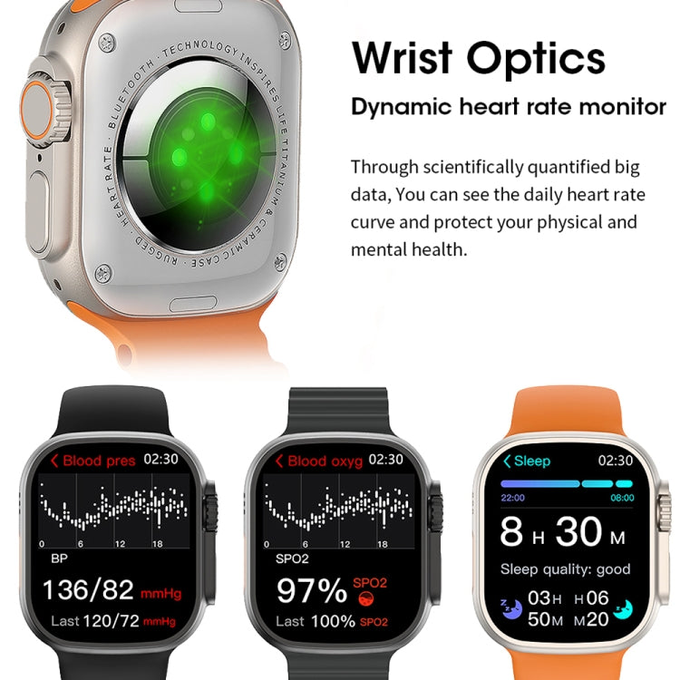 WIWU SW01 Ultra 1.9 inch IPS Screen IP68 Waterproof Bluetooth Smart Watch, Support Heart Rate Monitoring