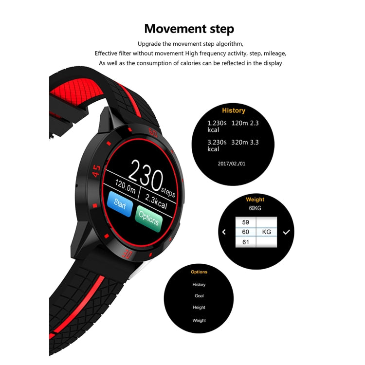 N6 Smart Watch 1.3 inch TFT Screen MTK2502C Bluetooth4.0, Silicone Watch Band, Support Heart Rate Monitor & Pedometer & Sleep Monitor & Sedentary Reminder