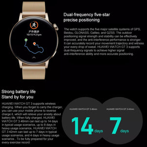 HUAWEI WATCH GT 3 Smart Watch 42mm Rubber Wristband, 1.32 inch AMOLED Screen, Support Heart Rate Monitoring / GPS / 7-days Battery Life / NFC