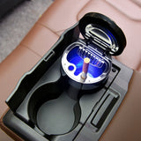 Multi-function Portable Creative LED Car Cigarette Ash Tray Ashtray with Clock