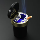 Multi-function Portable Creative LED Car Cigarette Ash Tray Ashtray with Clock