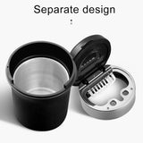 Multi-function Portable Creative LED Car Cigarette Ash Tray Ashtray with Clock