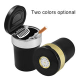 Multi-function Portable Creative LED Car Cigarette Ash Tray Ashtray with Clock