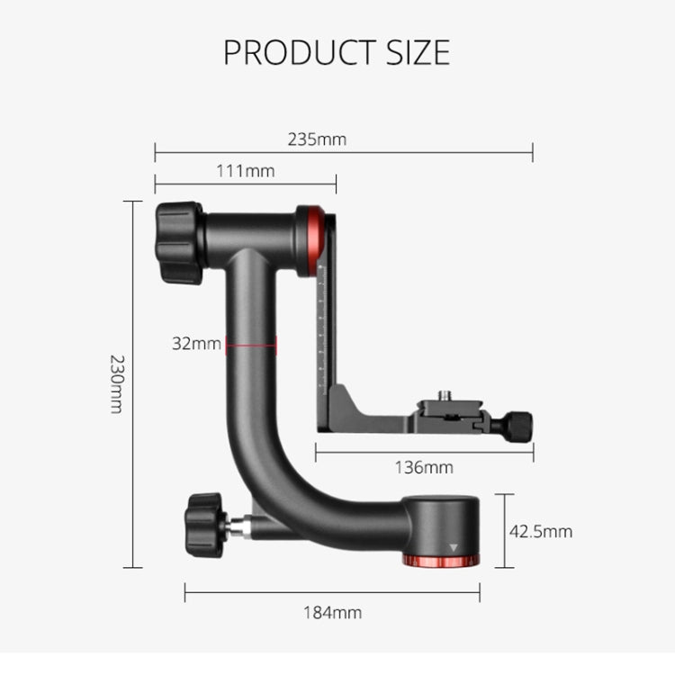 YELANGU  A201 360 Degree Horizontal Gimbal Tripod Head for DV and SLR Cameras