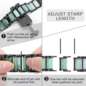 Emerald Stainless Steel Watch Strap, For Apple Watch Ultra 49mm / Series 8&7 45mm / SE 2&6&SE&5&4 44mm / 3&2&1 42mm, For Apple Watch Series 8&7 41mm / SE 2&6&SE&5&4 40mm / 3&2&1 38mm, For Apple Watch Series 7 41mm / 6 & SE & 5 & 4 40mm / 3 & 2 & 1 38mm