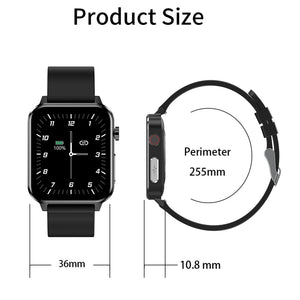 E86 1.7 inch TFT Color Screen IP68 Waterproof Smart Watch, Support Blood Oxygen Monitoring / Body Temperature Monitoring / AI Medical Diagnosis, Style: Leather Strap, Leather Strap(Black), Leather Strap(Brown)