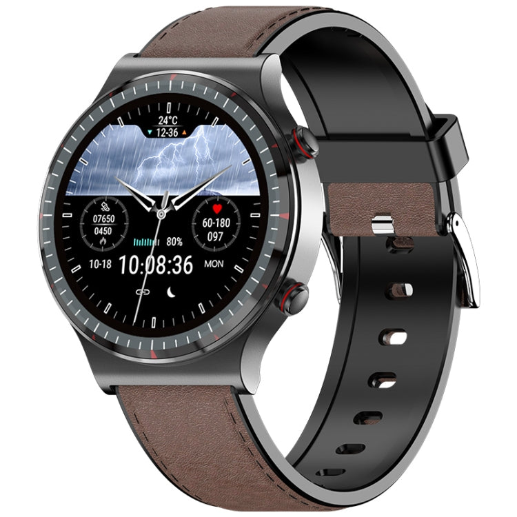 G08 1.3 inch TFT Screen Smart Watch, Support Medical-grade ECG Measurement/Women Menstrual Reminder, TPU Strap, Brown Leather Strap, Black Leather Strap, Coffee Leather Strap