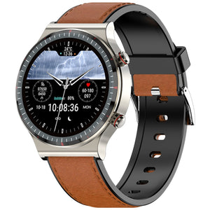 G08 1.3 inch TFT Screen Smart Watch, Support Medical-grade ECG Measurement/Women Menstrual Reminder, TPU Strap, Brown Leather Strap, Black Leather Strap, Coffee Leather Strap