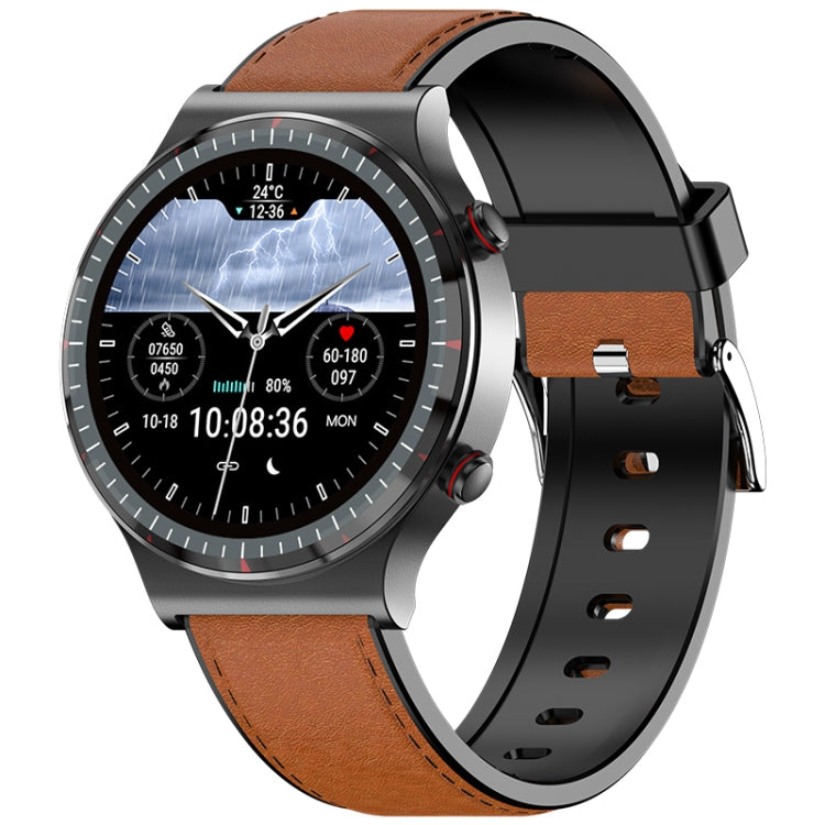 G08 1.3 inch TFT Screen Smart Watch, Support Medical-grade ECG Measurement/Women Menstrual Reminder, TPU Strap, Brown Leather Strap, Black Leather Strap, Coffee Leather Strap