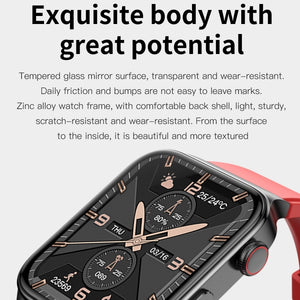 E500 1.83 inch HD Square Screen TPU Watch Strap Smart Watch Supports ECG Monitoring / Non-invasive Blood Sugar, TPU Strap(Black), TPU Strap(Red), TPU Strap(Blue)