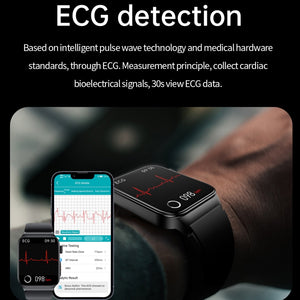 E500 1.83 inch HD Square Screen TPU Watch Strap Smart Watch Supports ECG Monitoring / Non-invasive Blood Sugar