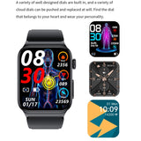 E500 1.83 inch HD Square Screen Leather Watch Strap Smart Watch Supports ECG Monitoring / Non-invasive Blood Sugar