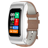 K60 1.08 inch Leather Band Earphone Detachable Life Waterproof Smart Watch Support Bluetooth Call