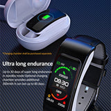 K60 1.08 inch Leather Band Earphone Detachable Life Waterproof Smart Watch Support Bluetooth Call