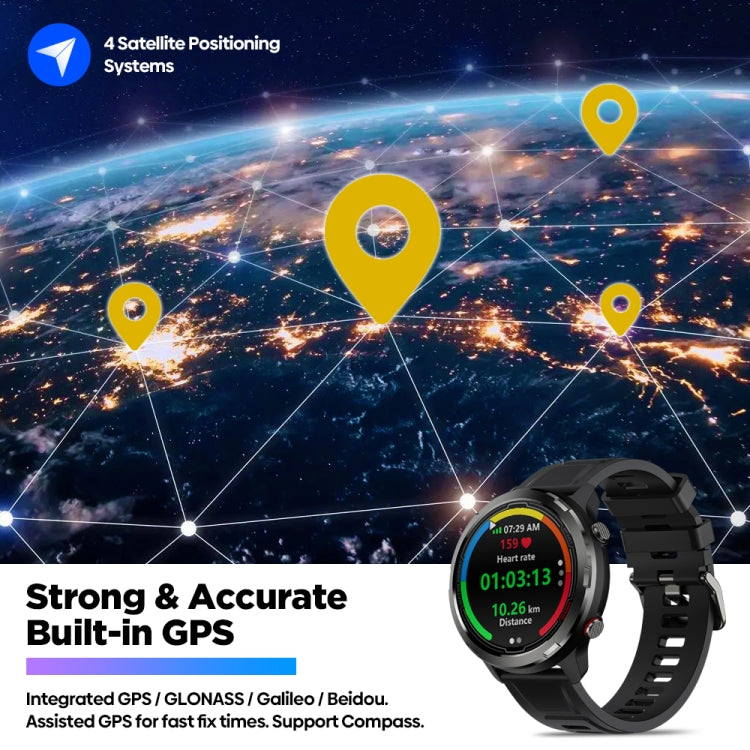 Zeblaze Stratos 2 Lite 1.32 inch IPS Screen 5 ATM Waterproof GPS Smart Watch, Support Heart Rate Monitoring / Sports Mode