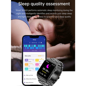 E530 1.91 inch IP68 Waterproof Leather Band Smart Watch Supports ECG / Non-invasive Blood Sugar