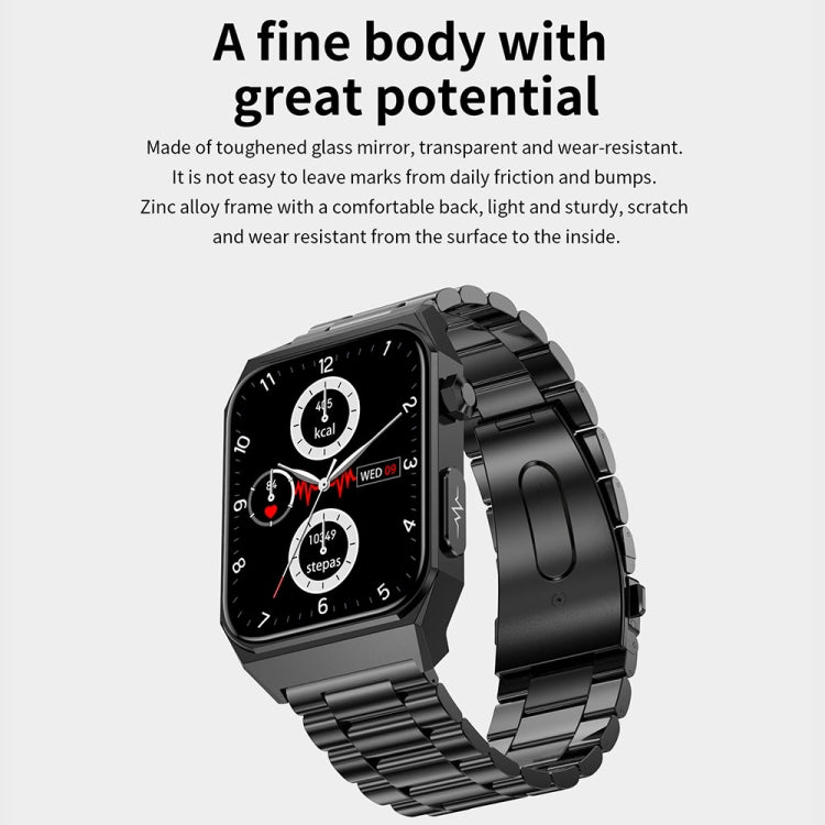 E530 1.91 inch IP68 Waterproof Leather Band Smart Watch Supports ECG / Non-invasive Blood Sugar, Leather Band (Black), Leather Band (Brown)