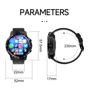 MT27 4G+64G 1.6 inch IP67 Waterproof 4G Android 8.1 Smart Watch Support Heart Rate / GPS