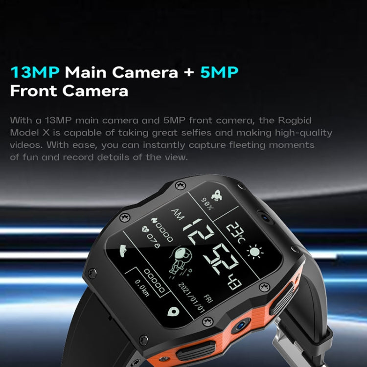 Model X 1.99 inch IP68 Waterproof Android 9.0 4G Dual Cameras Ceramics Smart Watch