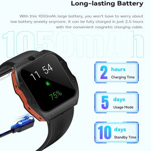 Model X 1.99 inch IP68 Waterproof Android 9.0 4G Dual Cameras Ceramics Smart Watch