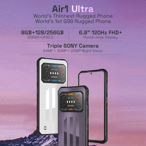 IIIF150 Air1 Ultra,Dual Back Cameras, 8GB+256GB, Face ID Screen Fingerprint Identification, 6.8 inch Android 12.0 MediaTek Helio G99 MT6789 Octa Core, NFC, OTG, Network: 4G