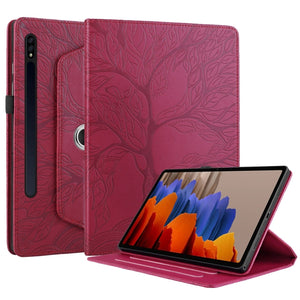 Tree Life Embossed Rotation Leather Tablet Case