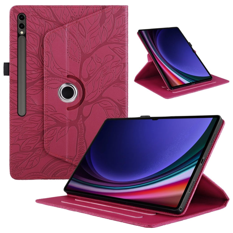 Tree Life Embossed Rotation Leather Tablet Case