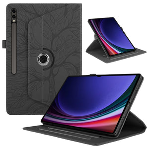 Tree Life Embossed Rotation Leather Tablet Case