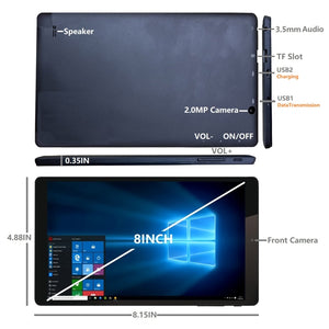 HSD8001 8 inch Tablet PC, Windows 10, Intel Atom Z8350 Quad Core, Support Bluetooth & WiFi, 4GB+128GB / Z8350