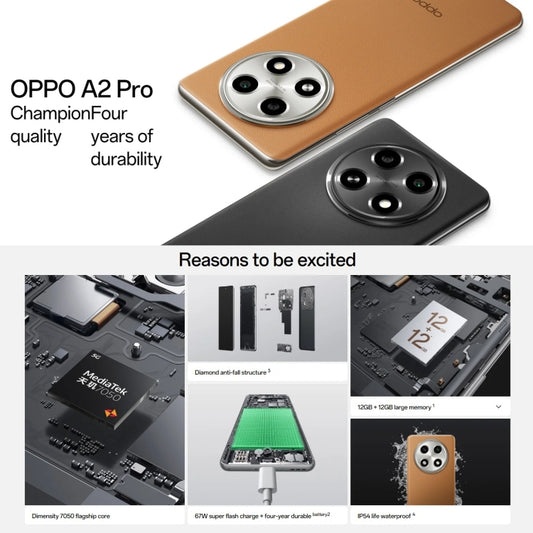 OPPO A2 Pro, Screen Fingerprint,  6.70 inch ColorOS 13.1 Dimensity 7050 Octa Core up to 2.6GHz, OTG, Network: 5G, 8GB+256GB, 12GB+256GB, 12GB+512GB