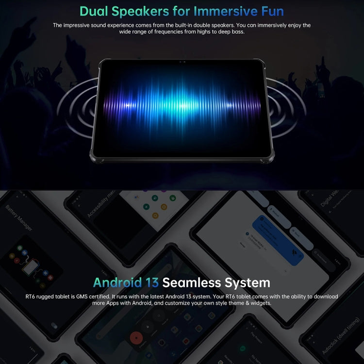 OUKITEL RT6 4G Network IP68/IP69K Rugged Tablet, 10.1 inch Android 13 MediaTek MT8788 Octa Core Support Dual SIM, EU Plug, RT6 8GB+256GB