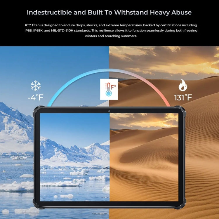 OUKITEL RT7 TITAN 5G Network IP68/IP69K Rugged Tablet, 10.1 inch Android 13  MediaTek Dimensity 720 Octa Core Support Dual SIM, EU Plug
