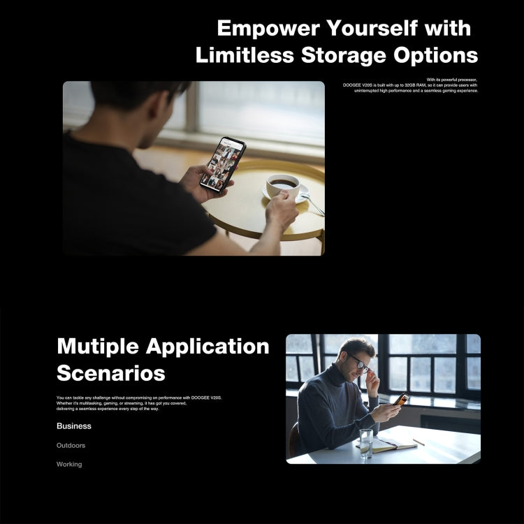 DOOGEE V20S,5G,  32GB RAM (12GB + up to 20GB extended RAM), 256GB ROM, Battery 6000mAh, 33W fast charge, 6.43 inch