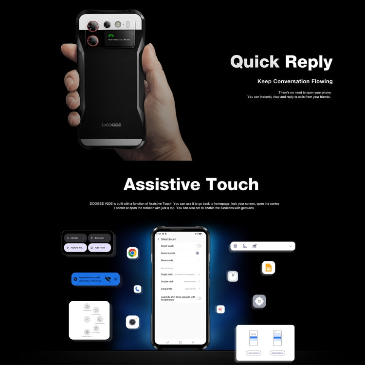 DOOGEE V20S,5G,  32GB RAM (12GB + up to 20GB extended RAM), 256GB ROM, Battery 6000mAh, 33W fast charge, 6.43 inch