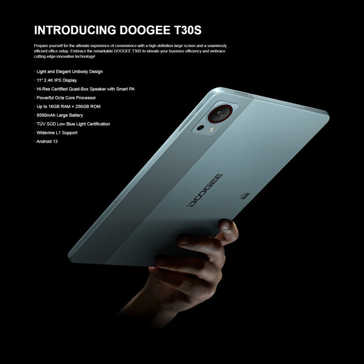 DOOGEE T30S Tablet PC 11 inch, Android 13 Unisoc T606 Octa Core, Global Version with Google Play, EU Plug, T30S