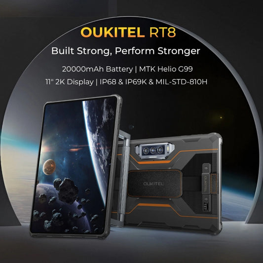 OUKITEL RT8 4G Network IP68/IP69K Rugged Tablet, 11 inch Android 13 MediaTek Helio G99 Quad Core Support Dual SIM, EU Plug