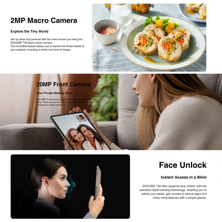 DOOGEE T30 Max Tablet PC 12.4 inch, Android 14 MediaTek Helio G99 Octa Core, Global Version with Google Play, EU Plug, T30 Max, 8GB+512GB