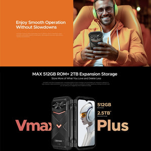 DOOGEE Vmax Plus 5G Rugged Phone 2024, Battery: 22000mAh, Rear Camera: 200MP main,  6.58 inch Android 14 MediaTek Dimensity 7050 Octa Core, Network: 5G, OTG, NFC