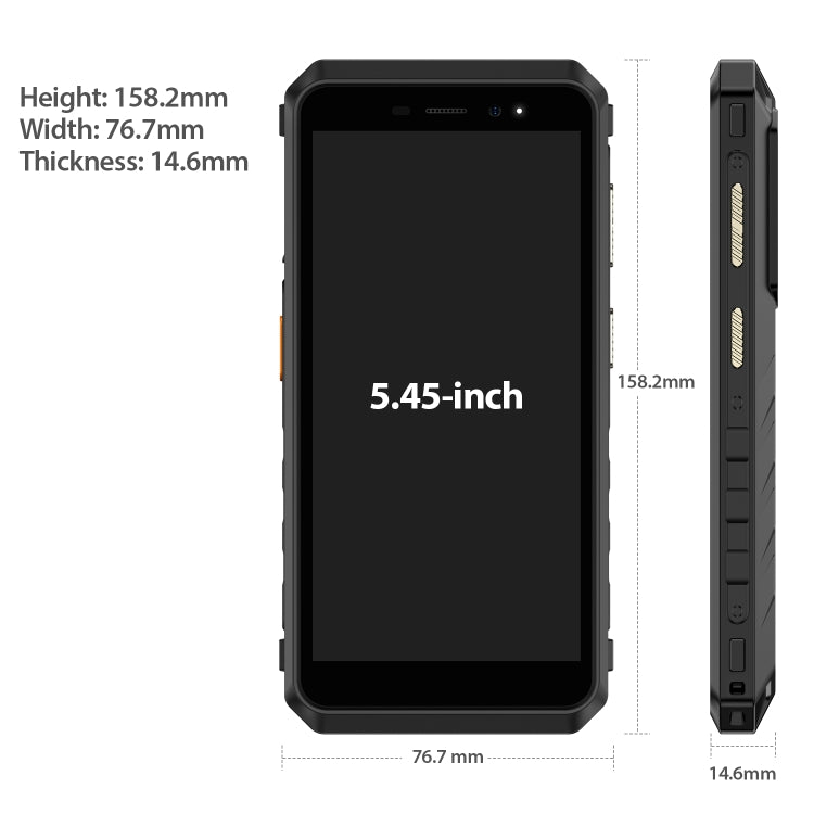 IP68/IP69K Waterproof Dustproof Shockproof, Dual Back Cameras, Face Unlock, 5.45 inch Android 12 MediaTek Helio G25 MT6762VWB Octa Core up to 2.0GHz, Network: 4G, NFC, OTG