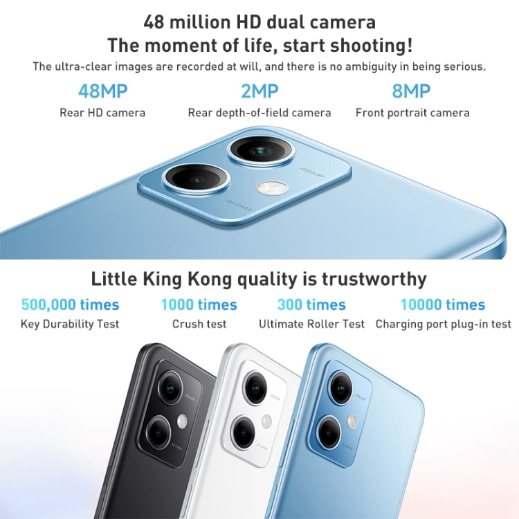 Dual Back Cameras, 5000mAh Battery, Side Fingerprint Identification, 6.67 inch MIUI 13 Qualcomm Snapdragon 4 Gen1 Octa Core up to 2.0GHz, Network: 5G, Dual SIM, IR, Not Support Google Play