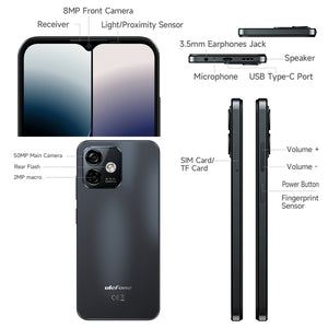 Dual Back Cameras, Face ID & Side Fingerprint Identification, 4400mAh Battery, 6.52 inch Android 13 Unisoc T606 OctaCore up to 1.6GHz, Network: 4G, Dual SIM, OTG