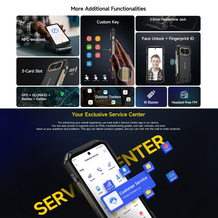 Ulefone Armor 27 Rugged Phone, 12GB+256GB, Night Vision, 10600mAh, 6.78 inch Android 14 MediaTek Helio G99 Octa Core, Network: 4G, NFC, OTG