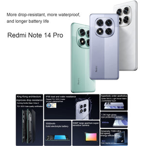 Xiaomi Redmi Note 14 Pro, 12GB+256GB, 6.67 inch Xiaomi HyperOS Mediatek Dimensity 7300-Ultra Octa Core, NFC, Network: 5G