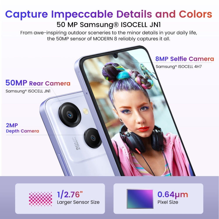 Blackview Oscal MODERN 8, 8GB+256GB, Fingerprint & Face Identification, 6.75 inch Android 13 Unisoc T616 Octa Core up to 2.2GHz, Network: 4G, OTG