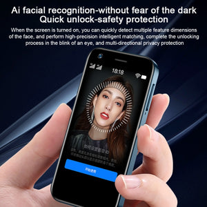 Face Recognition, 3.0 inch Android 9.0 MTK6737M Quad Core up to 1.1GHz, Bluetooth, WiFi, FM, Network: 4G, Dual SIM